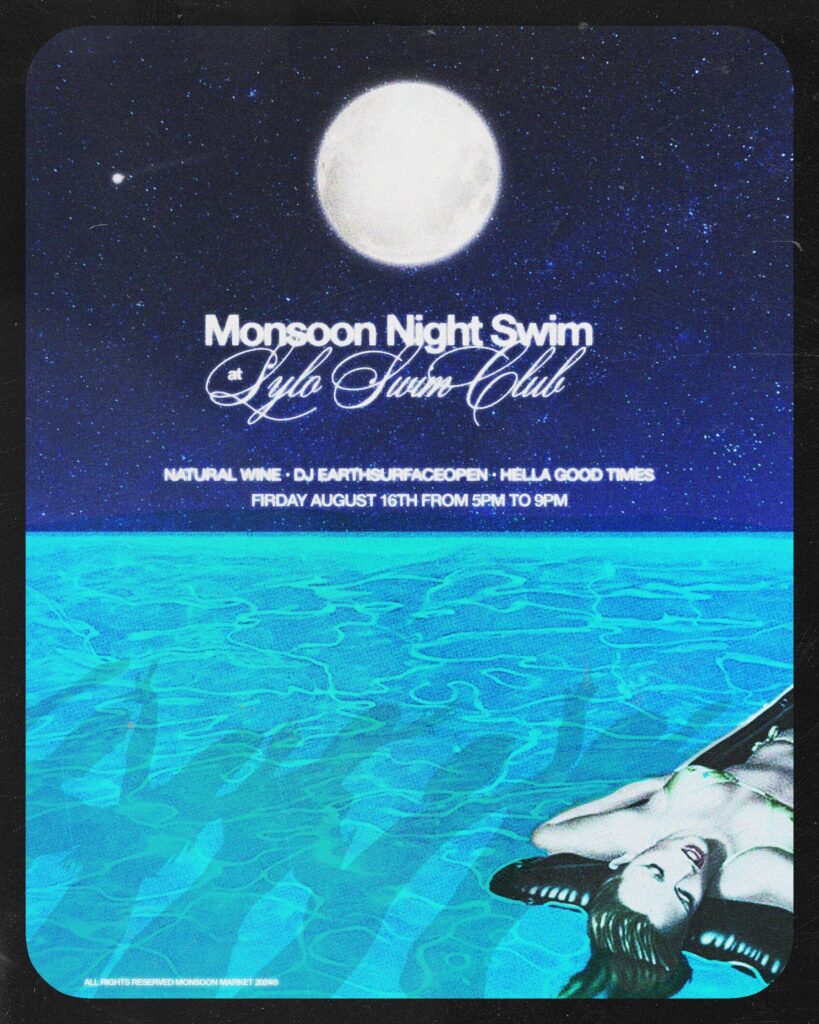 Night Swim pool party with Monsoon Market at Lylo Swim Club