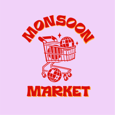 Monsoon Market Phoenix Disco Ball Shopping Cart Logo