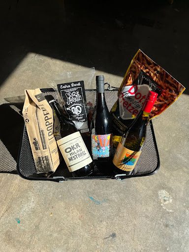 Natural wine & Snacks basket at Monsoon Market.