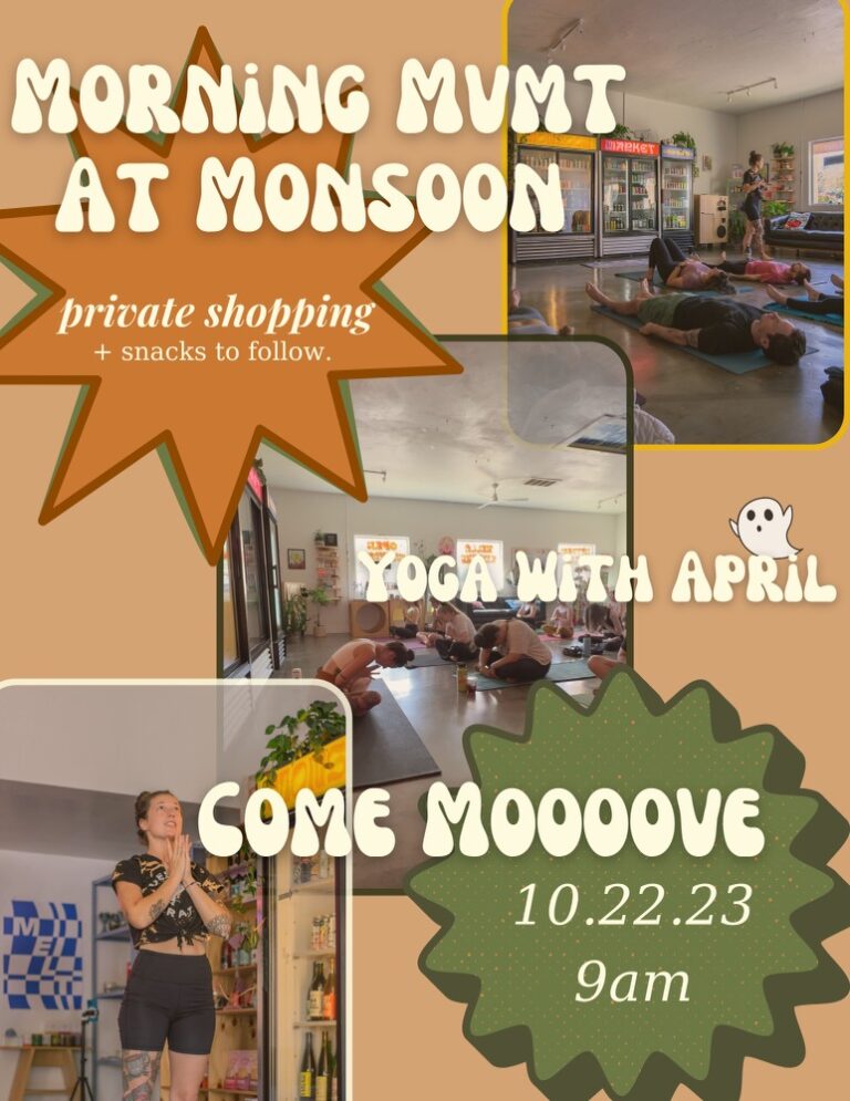 Yoga at Monsoon Market Sun. Oct. 22nd 9am