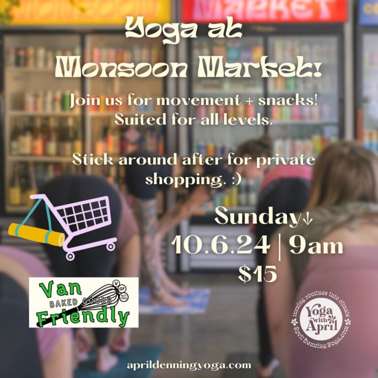 Monsoon Market Yoga in shop – October 2024